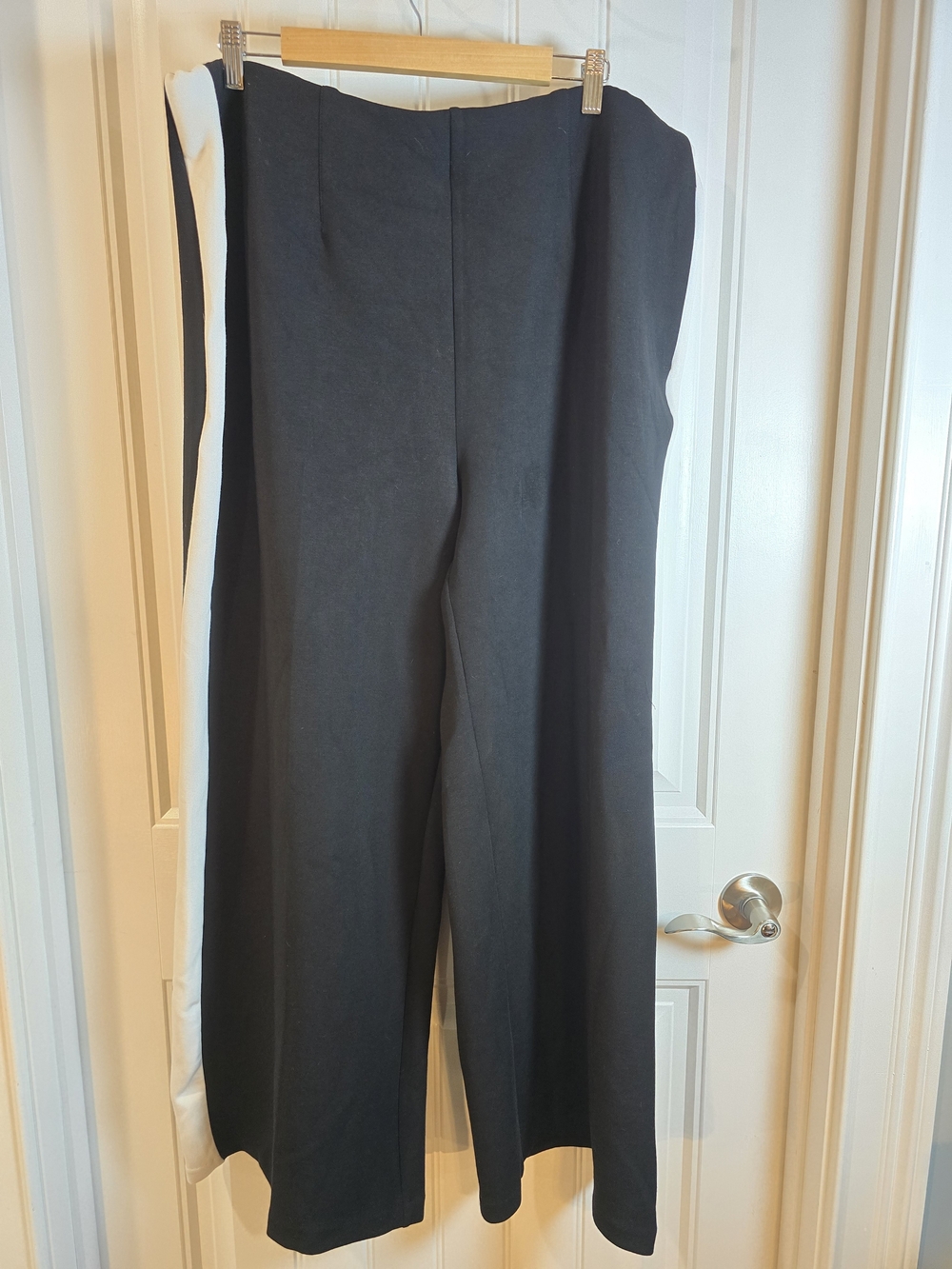 Lane Bryant Black Wide-Leg Pants with White Side Stripe NWT